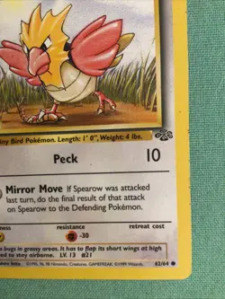 1st Edition Spearow 62/64 Jungle Set - Common Pokemon Card - Image 5