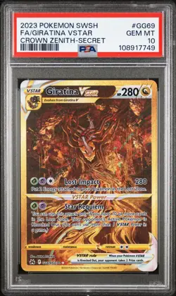 PSA 10 Giratina VSTAR GG69/GG70 Crown Zenith Galarian Gallery Gold Pokemon Card - Image 1