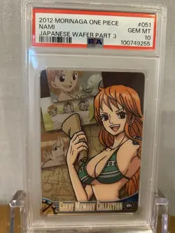 PSA 10 Nami One Piece x Morinaga Wafer Part3 Clear Card 2012 - Image 1