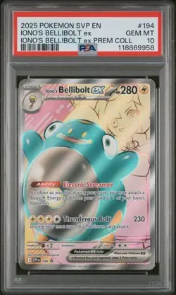 Iono's Bellibolt ex 194 Sv: Scarlet & Violet Promo Cards Holo PSA 10 - Image 1