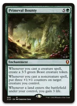 Primeval Bounty #830 (NM) Baldur's Gate CLB Magic MTG - Image 1