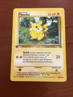Pokemon TCG Pikachu 60/64 Jungle 1st Edition Red Cheeks 1999 Vintage Pokemon TCG - Image 1