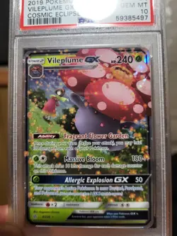 Pokemon 2019 Cosmic Eclipse Vileplume GX Erika 4/236 Ultra Rare PSA 10 - Image 2