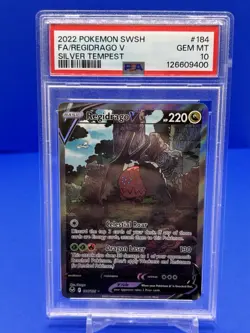 2022 POKEMON SWORD & SHIELD SILVER TEMPEST #184 FULL ART/REGIDRAGO V PSA 10 - Image 1