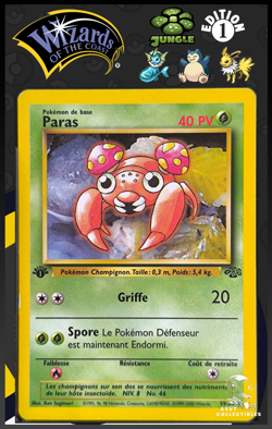 Carte Pokemon Paras 59/64 Edition 1 Ed 1 Jungle Wizards FR 3 - Image 1