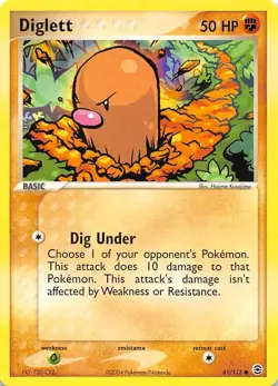Diglett 61/112 FireRed & LeafGreen Pokemon 002843 - Image 1