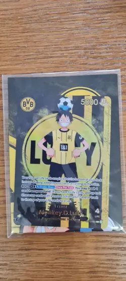 One Piece x BVB Monkey D. Luffy Promo Card ST13-003 Dortmund Matchday 25 DAMAGED - Image 2