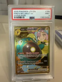 Pokemon TCG Journey Together Iono's Bellibolt EX Card 188/159 PSA 9 Mint - Image 1