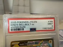 Pokemon TCG Journey Together Iono's Bellibolt EX Card 188/159 PSA 9 Mint - Image 2