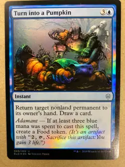 MTG 1x FOIL Turn into a Pumpkin 69 Throne of Eldraine Magic the Gathering x1 NM - Image 1