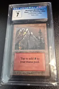 MTG - Mountain (Brown Sky) - Alpha - Near Mint - Image 1