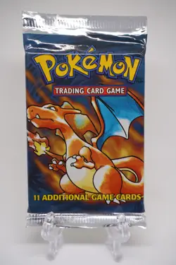Pokemon Base Set Booster Pack Unlimited Charizard Art WOTC TCG Vintage Sealed - Image 1