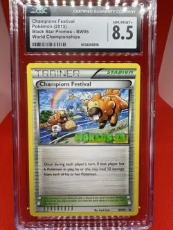 2013 Pokemon Black Star Promo World Championships Festival #BW95 CGC 8.5 NM-MT+ - Image 1