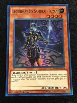 Yugioh Legendary Six Samurai Kizan SPWA-EN010 1st Super (NM) - Image 1
