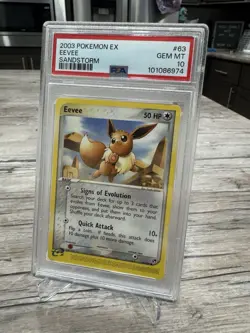 Eevee 💎 Non-Holo 2003 Pokemon Card 63/100 EX Sandstorm Set PSA 10 GEM MINT - Image 2