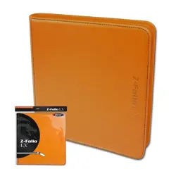 Gaming Card Z Folio Album Zippered LX BCW Leatherette 12 Pocket Pages Orange NEW - Image 1