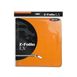 Gaming Card Z Folio Album Zippered LX BCW Leatherette 12 Pocket Pages Orange NEW - Image 3