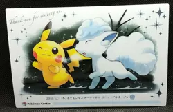 Pikachu Vulpix Pokemon Center Limited Edition Clear Card 2016 Nintendo Japan F/S - Image 1