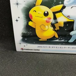 Pikachu Vulpix Pokemon Center Limited Edition Clear Card 2016 Nintendo Japan F/S - Image 2