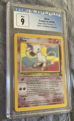 Pokemon 2000 Mew Black Star Promos # 9 Holo Pokemon League CGC 9 - Image 1