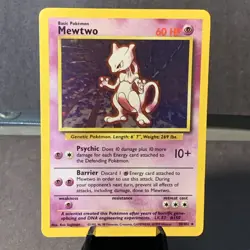Pokemon TCG Mewtwo 10/102 Base Set Holo Unlimited Rare 1999 WOTC VTG - Image 1