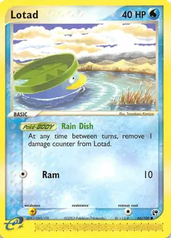 Lotad 66/100 Sandstorm Pokemon 002898 - Image 1