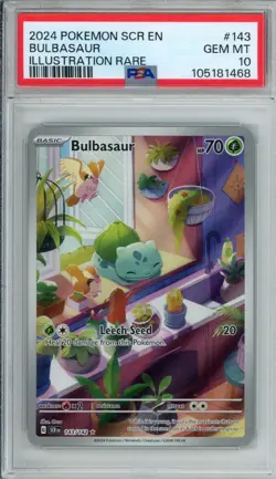 Pokemon Bulbasaur Stellar Crown Illustration Rare #143 PSA 10 Gem Mint - Image 1
