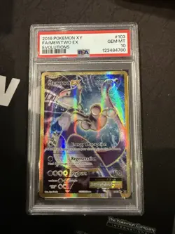 PSA 10 Gem Mint Mewtwo EX 103/108 Pokemon XY Evolutions Full Art FA 2016 - Image 1