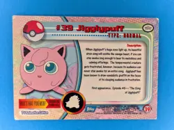 🔷 Jigglypuff #39 🔷 Pokemon Topps Card - Vintage 1999 - LP - Image 2