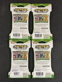 Pokemon Cards x4 Blisters Fates Collide Sealed XY 2016 Ultra Rare - Image 2