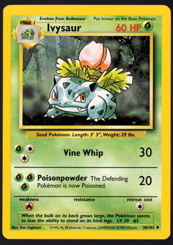 Ivysaur 30/102 Base Set 1999 Pokemon TCG Card NM - Image 1