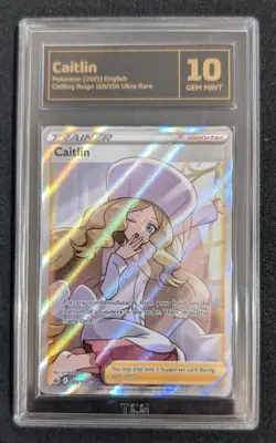 TCG 10 Caitlin Chilling Reign Holo 189/198 Pokemon Card Graded GEM MINT 2021 - Image 1