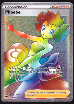 Phoebe 175/163 Battle Styles Secret Rare Rainbow Holo Pokemon Card TCG 2021 NM - Image 1