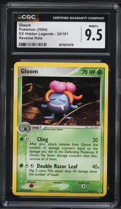CGC 9.5 GEM MINT Gloom 2004 EX Hidden Legends 35/101 Reverse Holo Pokemon Card - Image 1