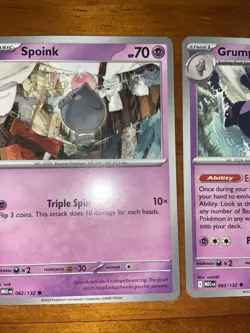 Pokemon TCG Spoink Grumpig Mega Evolutions Cards MEG 062/132 063/132 2025 NM - Image 2