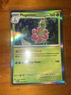 Pokemon TCG Meganium Holo Mega Evolutions Rare Card 010/132 NM 2025 - Image 1