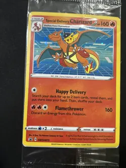 Special Delivery Charizard Pokemon Center Promo Card Sealed SWSH075 IN HAND - Image 5