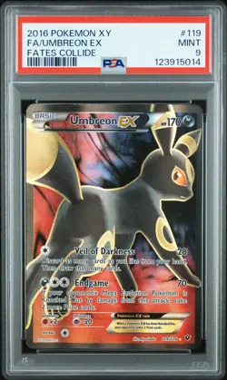 2016 POKEMON XY FATES COLLIDE #119 FULL ART/UMBREON EX PSA 9 - Image 1