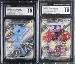 SET 2 CGC 10 Japanese Pokemon Charizard & Mew ex 327/190 331/190 SV4a 2023 - Image 1