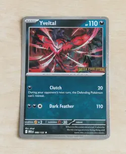 Yveltal 088/132 Mega Evolution Stamped Promo Pokemon Card - Image 1