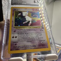 CGC 8.5 NM/ MINT + Pokemon Mew #9 Holo 2000 Black Star Promo Swirl Rubs To Slab - Image 3