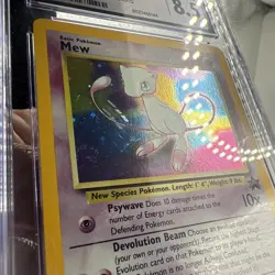 CGC 8.5 NM/ MINT + Pokemon Mew #9 Holo 2000 Black Star Promo Swirl Rubs To Slab - Image 5