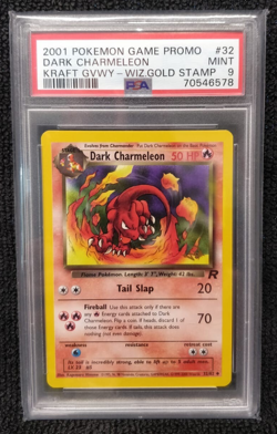2001 Pokemon Team Rocket Promo Dark Charmeleon "Gold W Stamp" Kraft MINT PSA 9 - Image 1