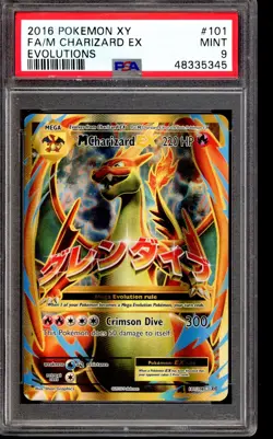 M Charizard EX (Full Art) 101/108 Evolutions Holo PSA 9 Pokemon - Image 1