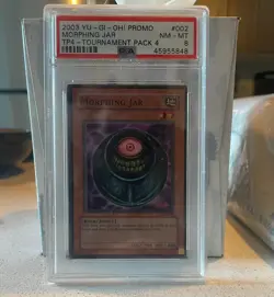YuGiOh Morphing Jar TP4-002 Tournament Pack Super Rare PSA 8 - NM-Mint - Image 1