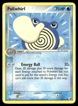 2005 EX Unseen Forces Set Pokemon Card 068 Poliwhirl HP - Image 1