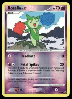 2008 Stormfront Set Pokemon Card 072 Roselia Reverse Foil LP - Image 1