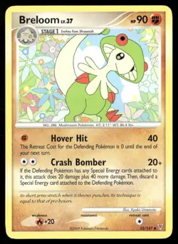 2009 Platinum - Supreme Victors Set Pokemon Card 052 Breloom LP - Image 1