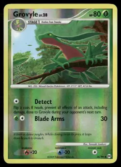 2009 Platinum - Arceus Set Pokemon Card 038 Grovyle Reverse Foil LP - Image 1