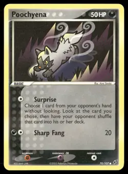 2005 EX Deoxys Set Pokemon Card 070 Poochyena LP - Image 1
